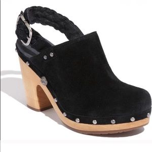 UGG | Shoes | Ugg Dafni Suede Slingback Platform Heel Clog Black | Poshmark
